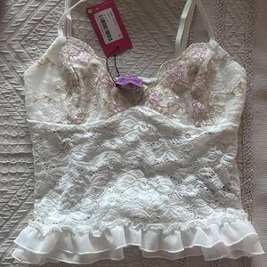 Edikted Ivory Floral Lace Camisole
